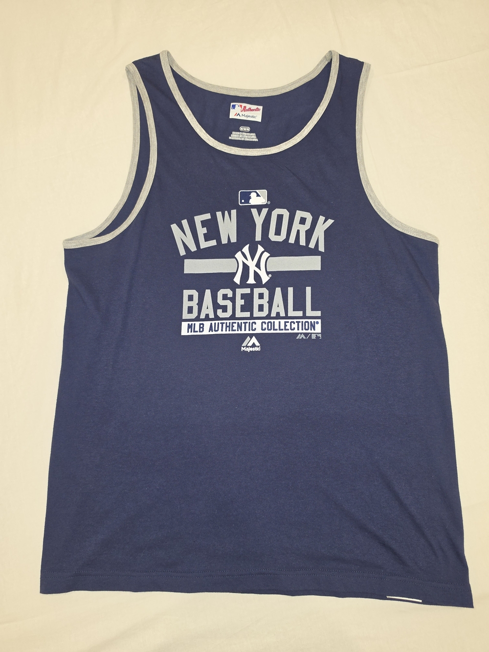Majestic Navy & Light Gray New York Yankees Tank Top